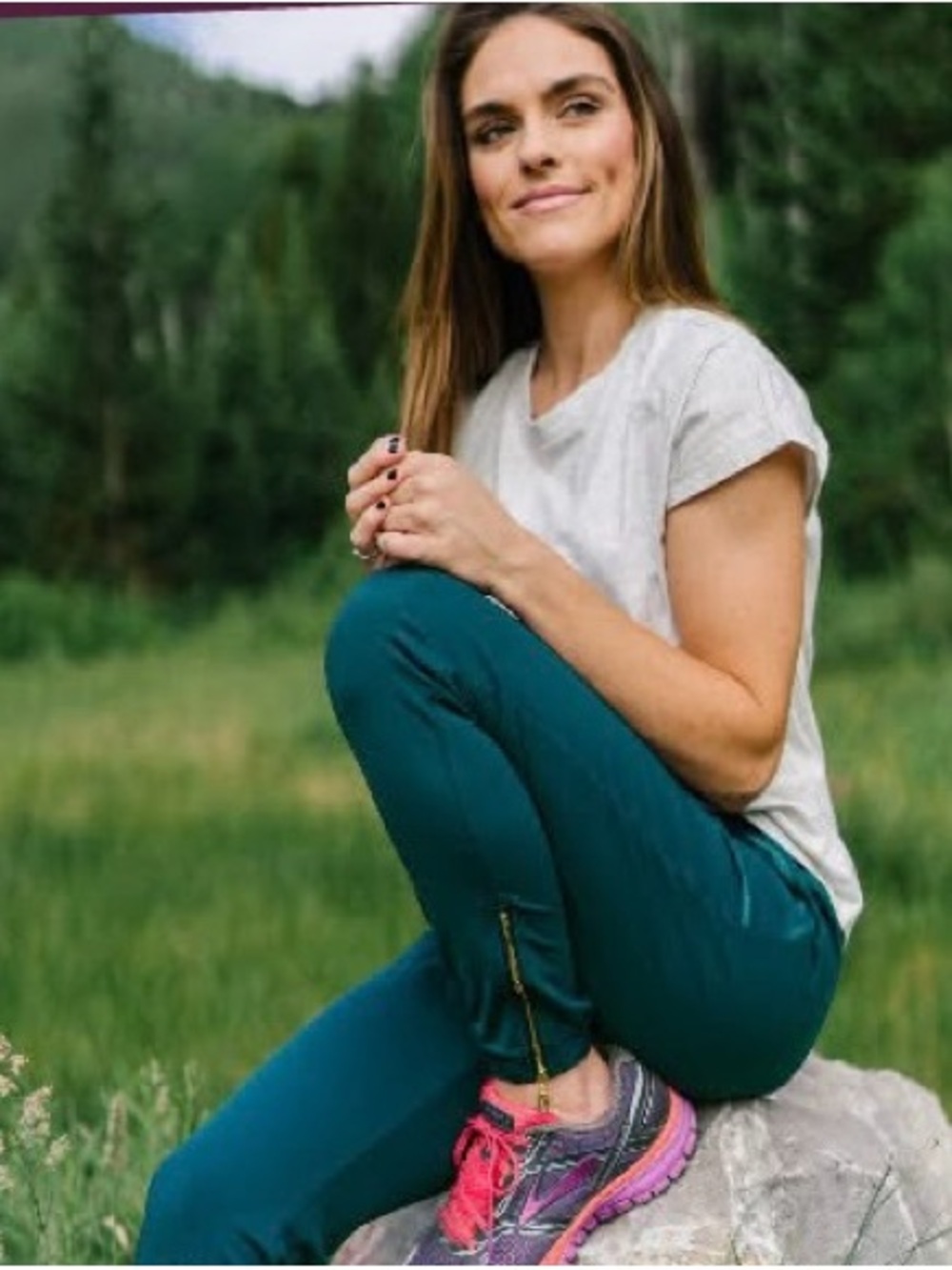 Zyia Active Dark Teal Peak Zipper Joggers